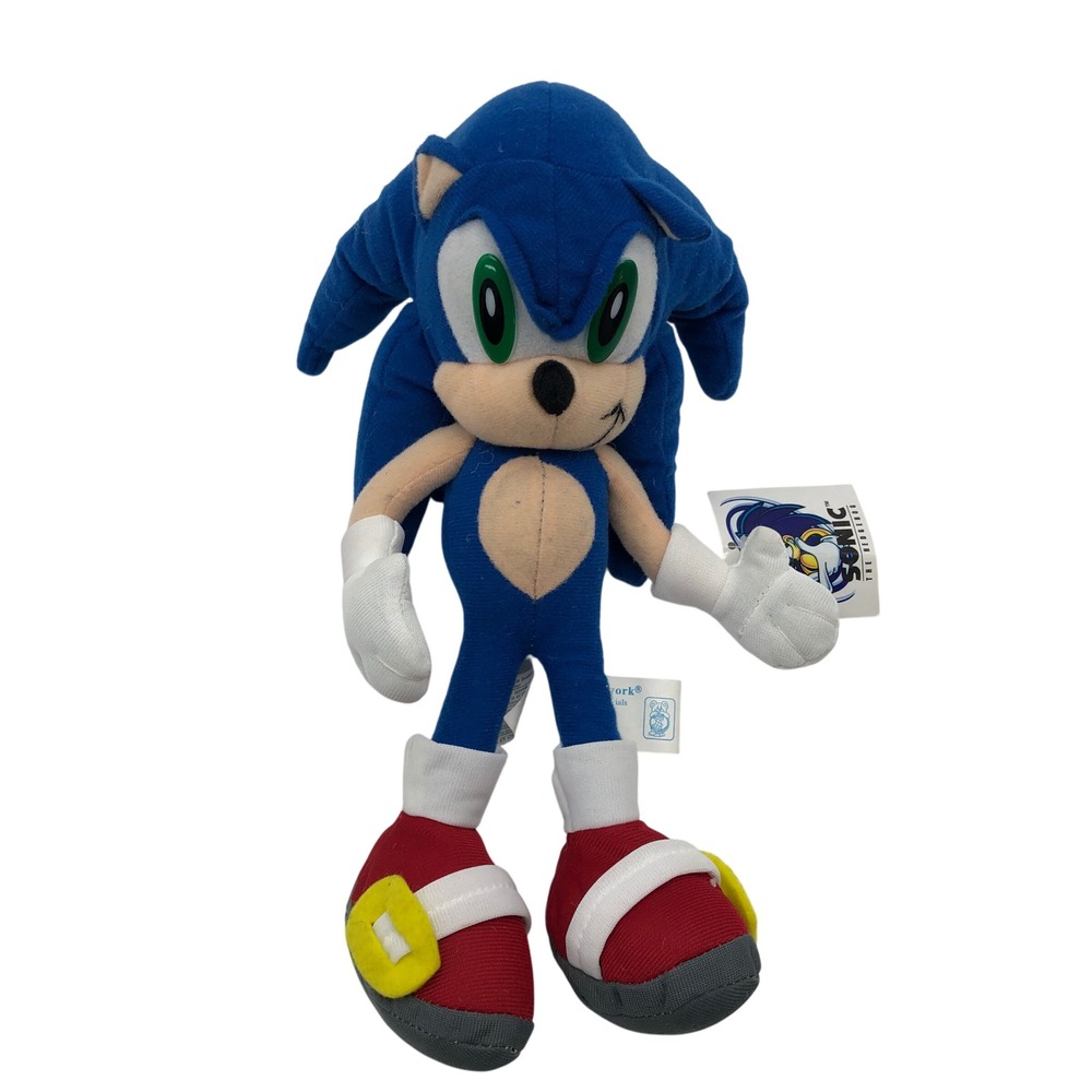 NWT Vintage 2006 SEGA Sonic The Hedgehog Plush Toy Network Hang Tag Stuffed 12"